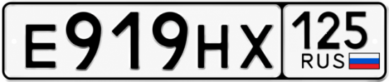 Красивый номер на авто Е919НХ 125